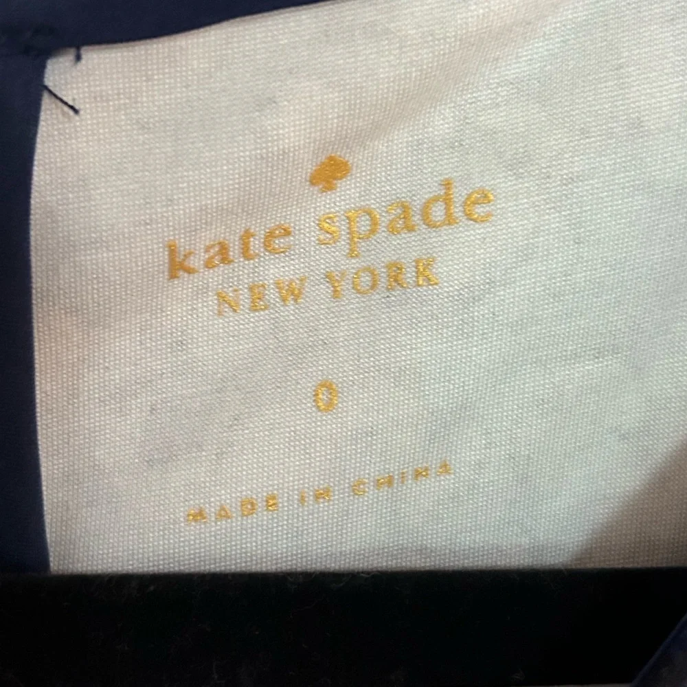 Kate Spade Navy and Black Leopard Print Fit and Flare Dress Size 0 Preppy Basic